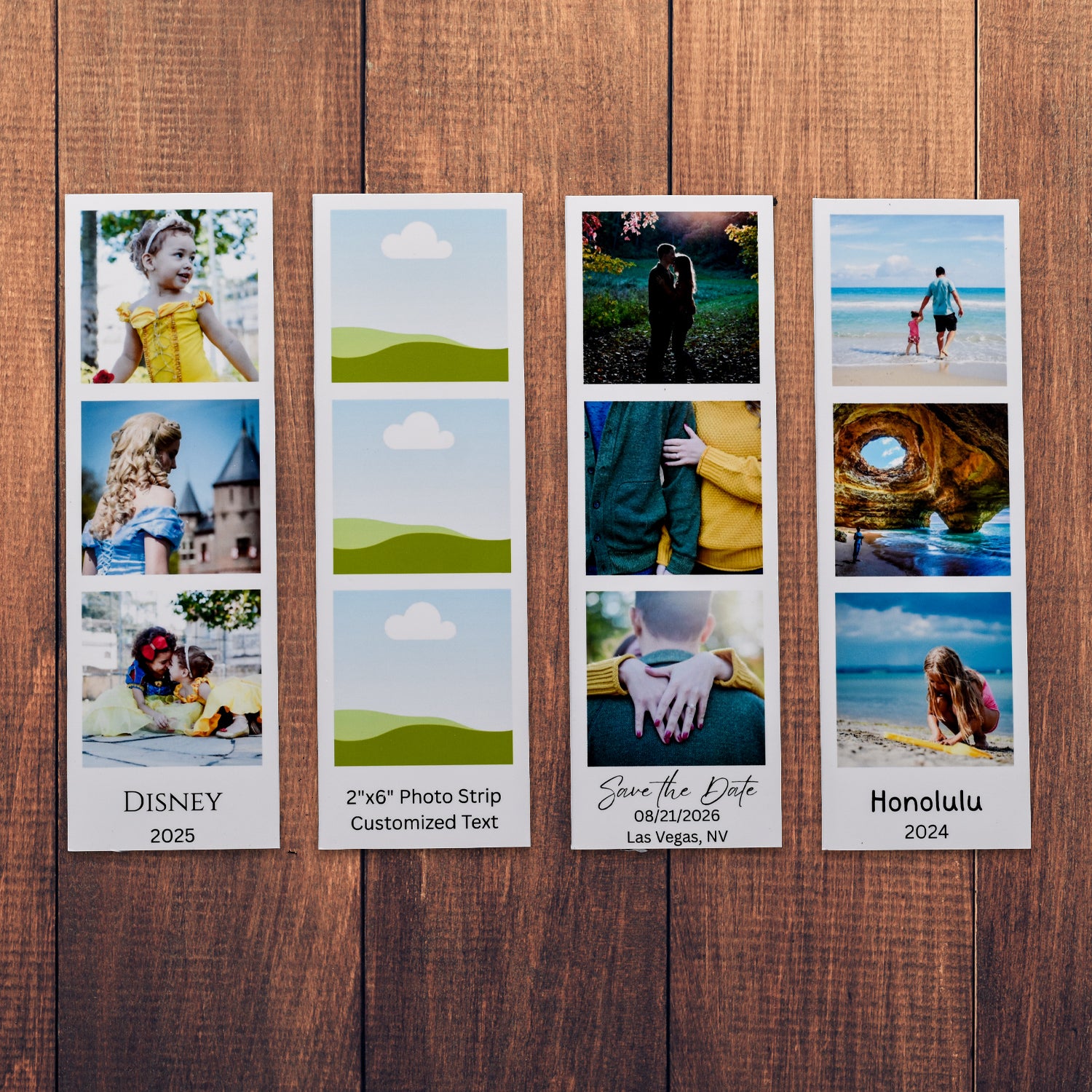 2" x 6" Photo Strip with Custom Text (No Envelope)