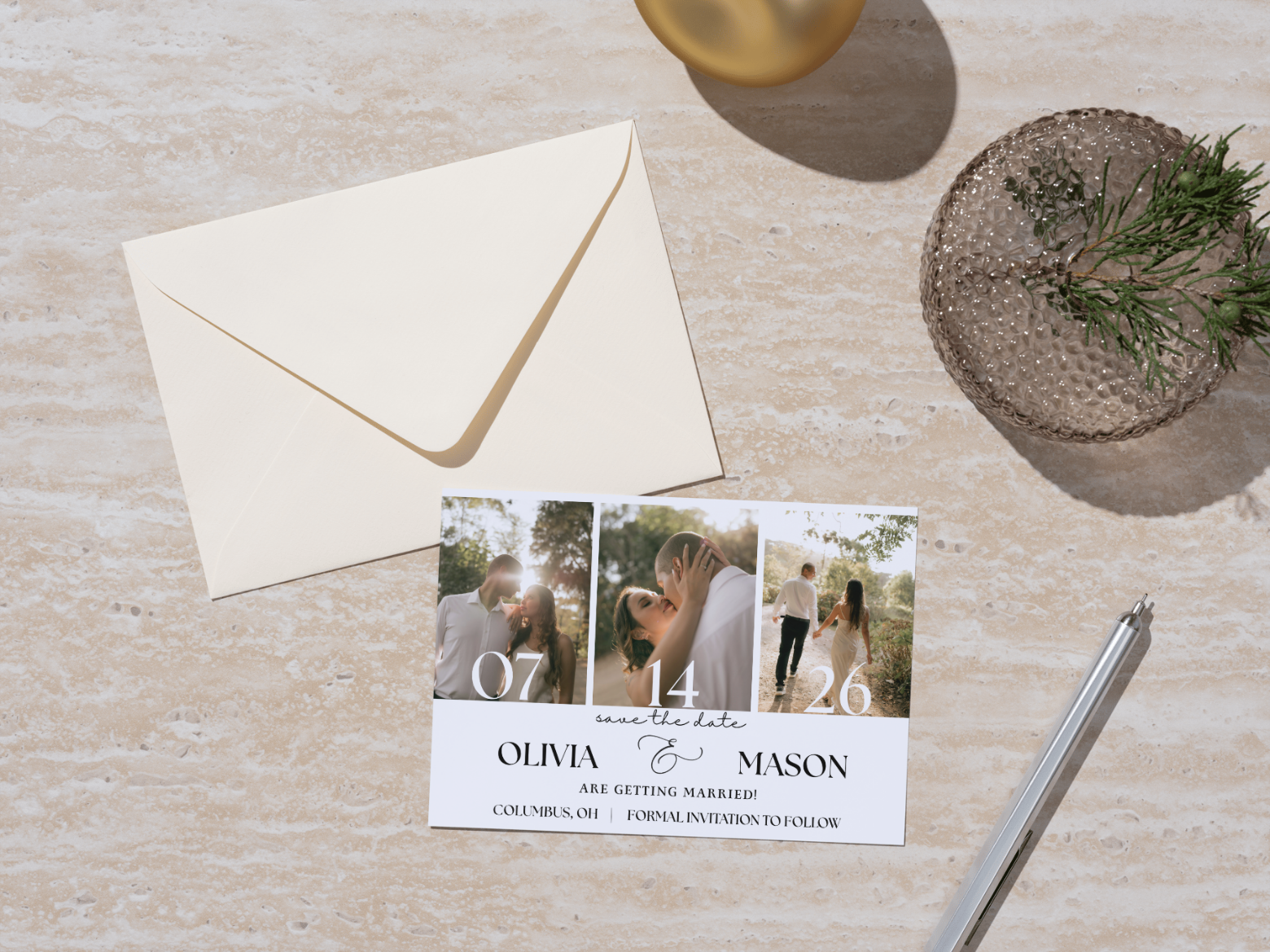 4" x 6" Save the Date with Custom Text & Envelope