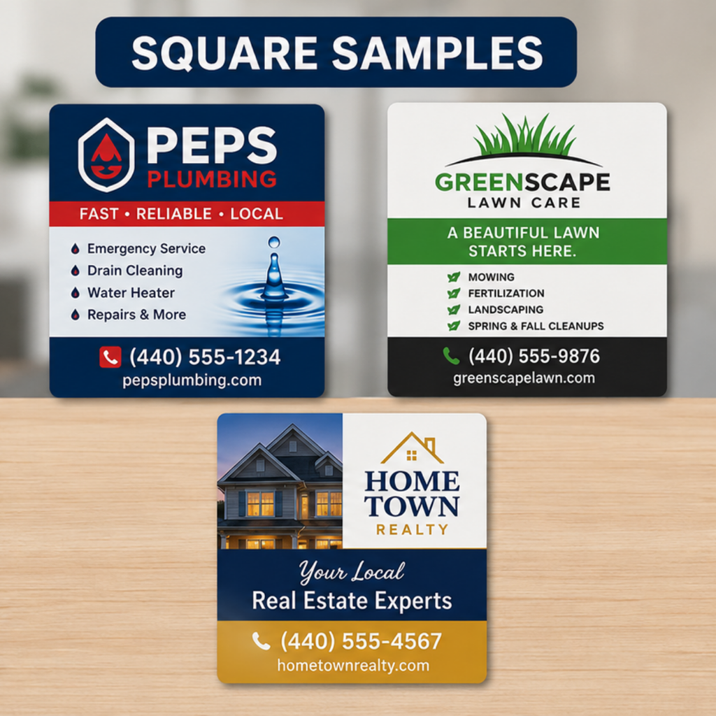 2.5" x 2.5" Square Flat Marketing Magnet