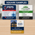 2.5" x 2.5" Square Flat Marketing Magnet