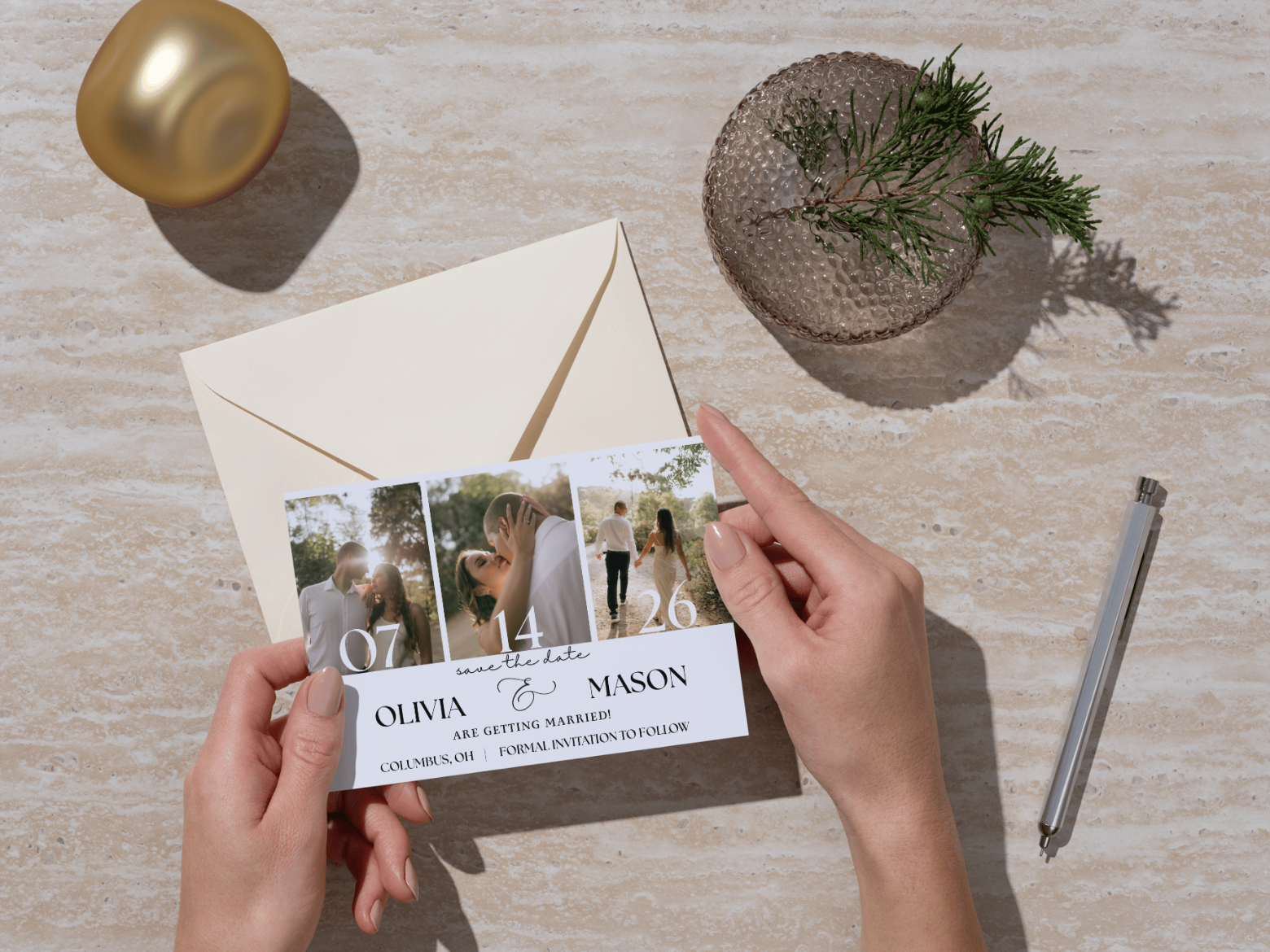4" x 6" Save the Date with Custom Text & Envelope