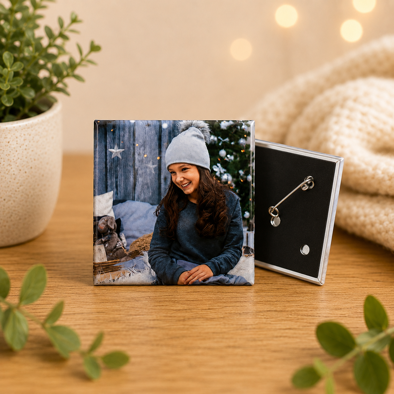 Custom Pressed Photo Pin-Back Buttons| 2"x2" Square, 2"x3" Rectangle & 3" Round Pressed Pin-Back Buttons