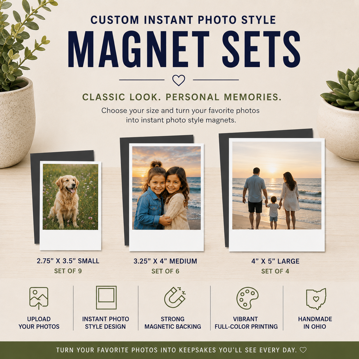 Custom Instant Photo Style Magnet Sets