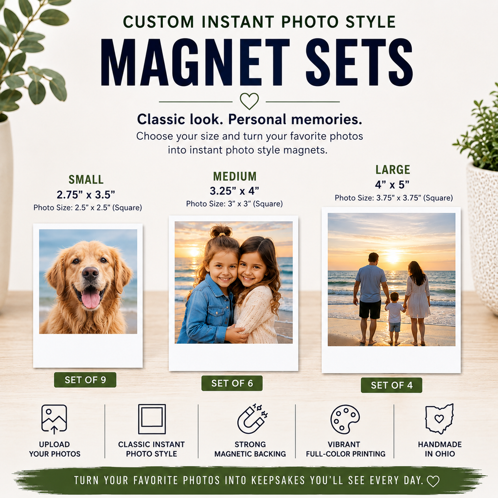 Custom Instant Photo Style Magnet Sets
