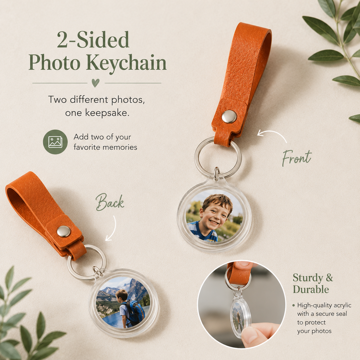 Double-Sided Custom Photo Keychain