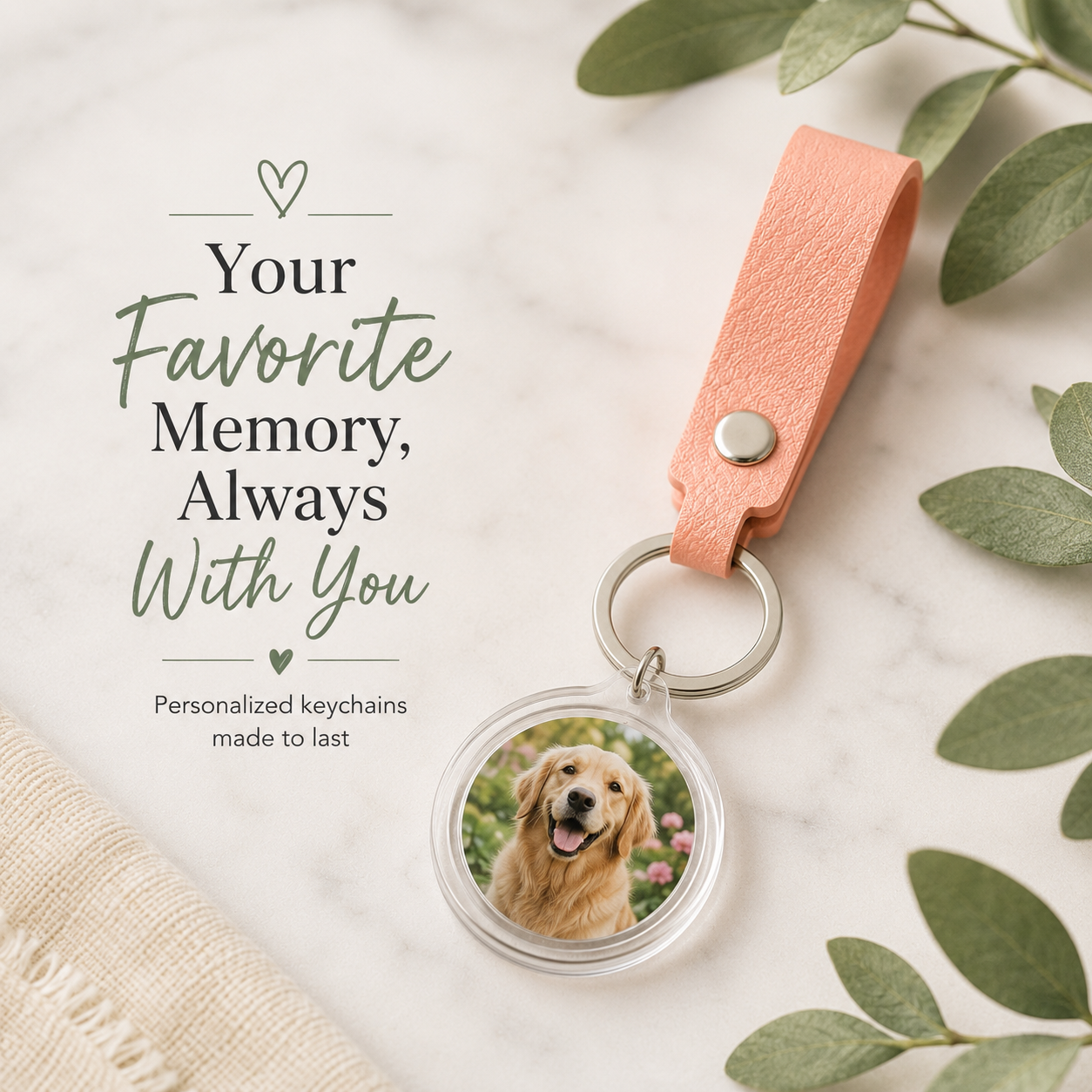 Double-Sided Custom Photo Keychain