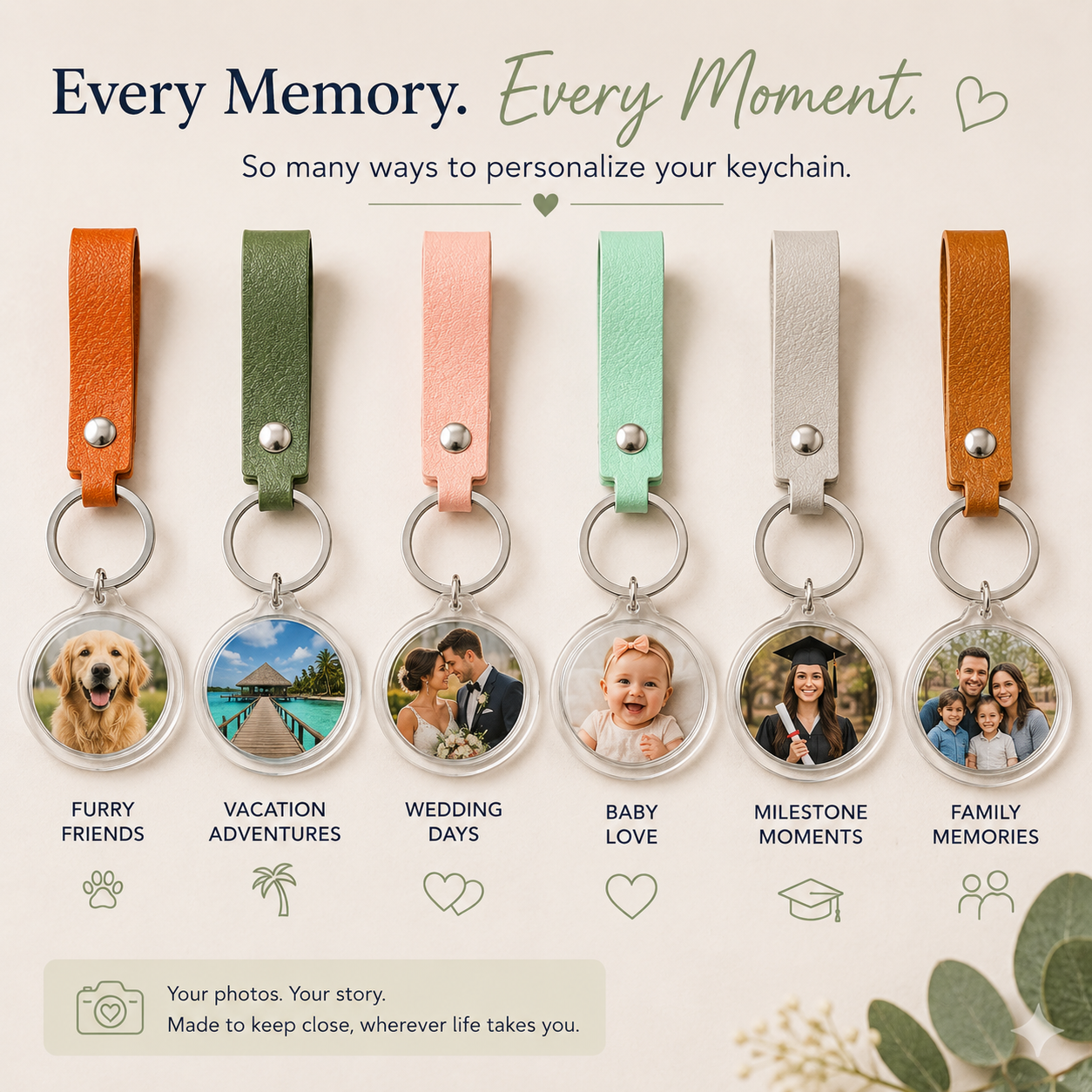 Double-Sided Custom Photo Keychain