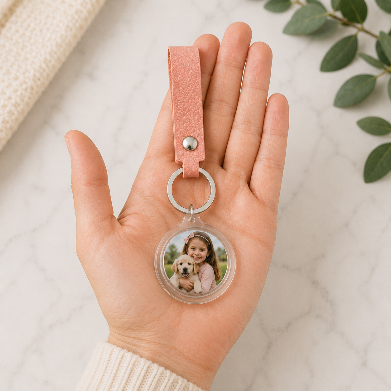 Double-Sided Custom Photo Keychain