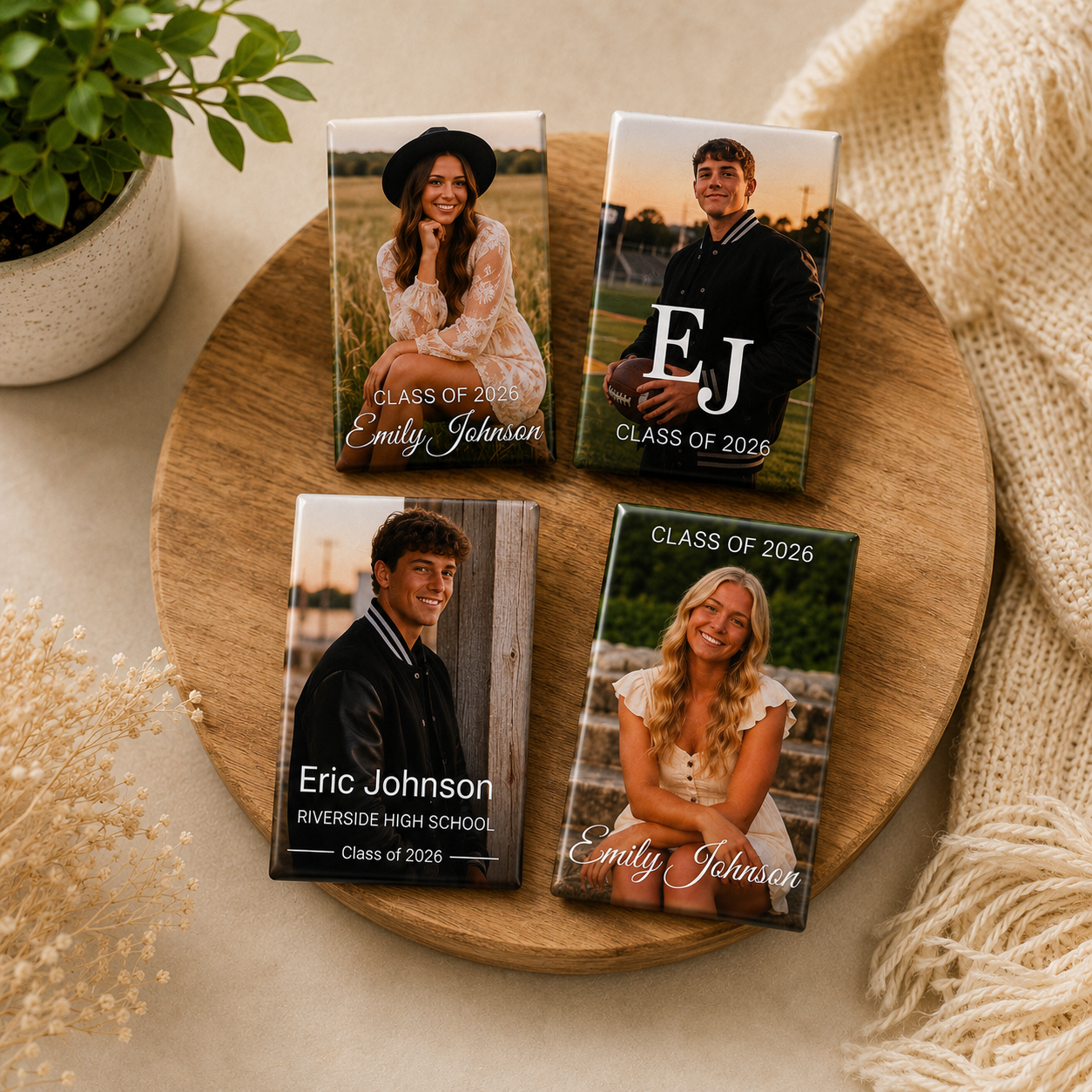 Personalized Graduation Photo Magnets | 2"×3" Rectangular | Class of 2026