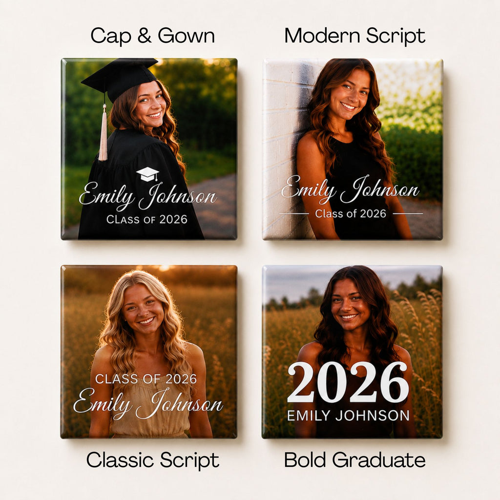 Personalized Graduation Photo Magnets | 2"×2" Square | Class of 2026