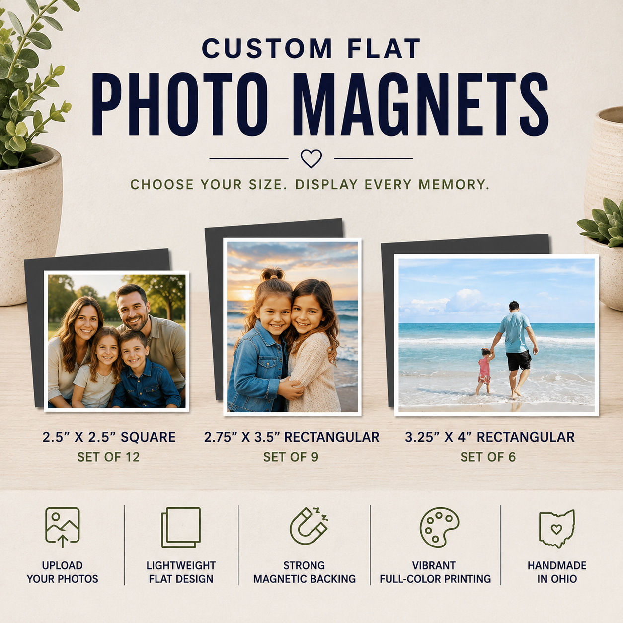 Custom Flat Photo Magnet Sets